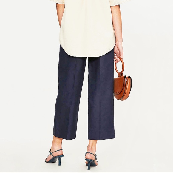 Sandro NWT Cropped Belted High-Waist Trousers, 28 - Picture 5 of 14